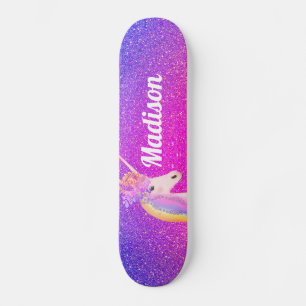 Skateboard Parties scintillant violet rose Unicorne étincell