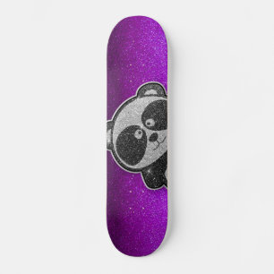 Skateboard Parties scintillant violette Étincelante Noir blan