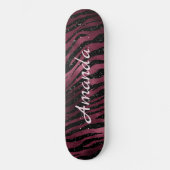 Skateboard Parties scintillant Zebra Black & Burgundy personn (Recto)