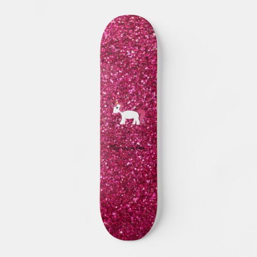 Skateboard Parties scintillantes de rose de licorne (Recto)