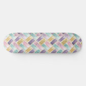 Skateboard Pastel Brushstroke & Gold Crisscross Abstrait (Horz)