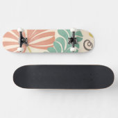 Skateboard Pastel Floral Vines et Feuilles sur Arrière - plan (Horz)