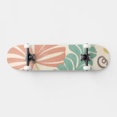 Skateboard Pastel Floral Vines et Feuilles sur Arrière - plan (Horz)