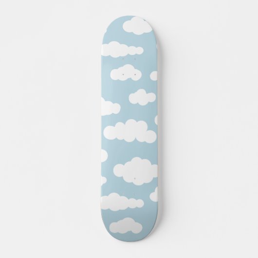 Skateboard Pastel Nuages Bébé Esthétique Bleu Et Blanc (Devant)
