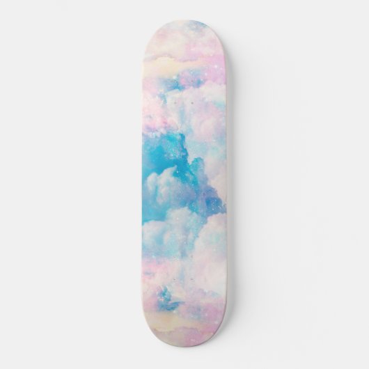 Skateboard Pastel Rainbow Ciel nuageux (Recto)