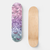 Skateboard Pastel Unicorn rêve de Parties scintillant papillo (Recto)