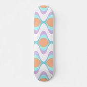 Skateboard Pastel Violet Orange Aqua Blue Ogee White Waves (Devant)