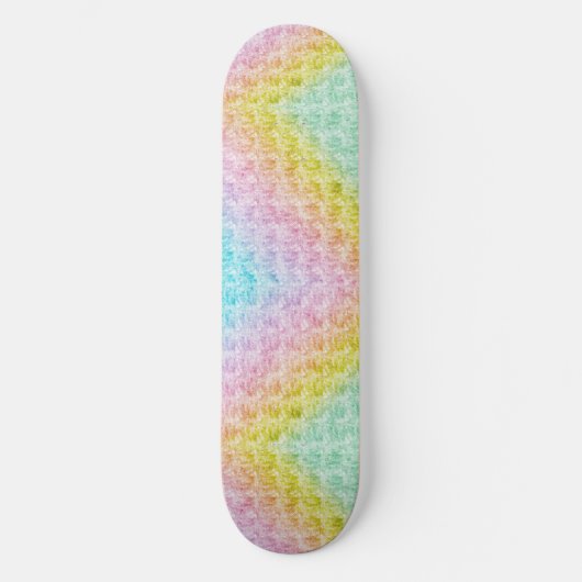 Skateboard Pastel Wave Rainbow Colors Patinage Deck (Recto)