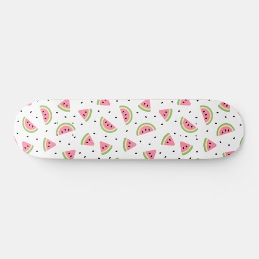 Skateboard Pastèque rose, Graines de pastèque, Motif d'été (Horz)