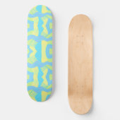 Skateboard Patchwork africain psychédélique : bleu vert jaune (Recto)