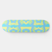 Skateboard Patchwork africain psychédélique : bleu vert jaune (Horz)