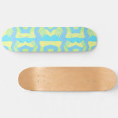 Skateboard Patchwork africain psychédélique : bleu vert jaune (Horz)