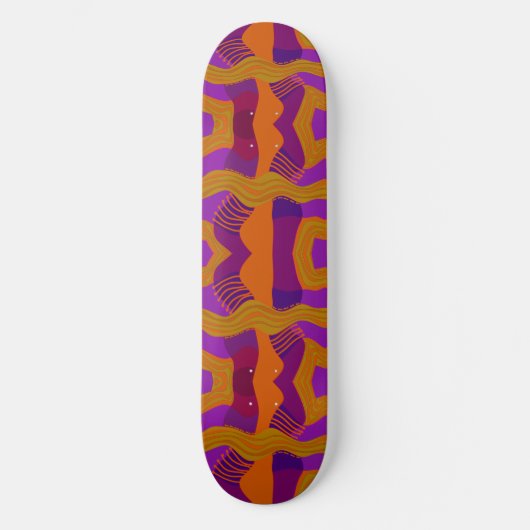 Skateboard Patchwork africain psychédélique : Olive violet or (Recto)