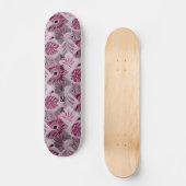 Skateboard Patchwork botanique tropical monochrome (Recto)