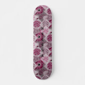 Skateboard Patchwork botanique tropical monochrome (Devant)