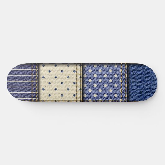 Skateboard Patchwork Denim bleu (Horz)