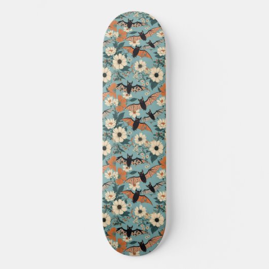 Skateboard Patchwork floral Chauve-Halloween & Fleurs (Recto)