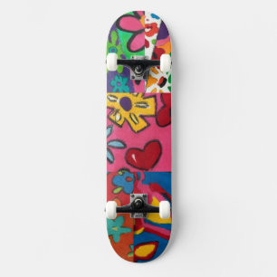 Skateboard Patchwork floral de Janina