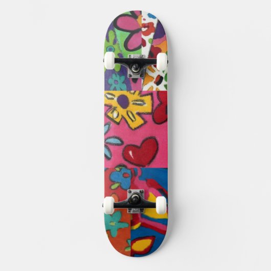 Skateboard Patchwork floral de Janina (Recto)