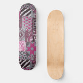 Skateboard Patchwork Pink Pateboard Deck (Recto)