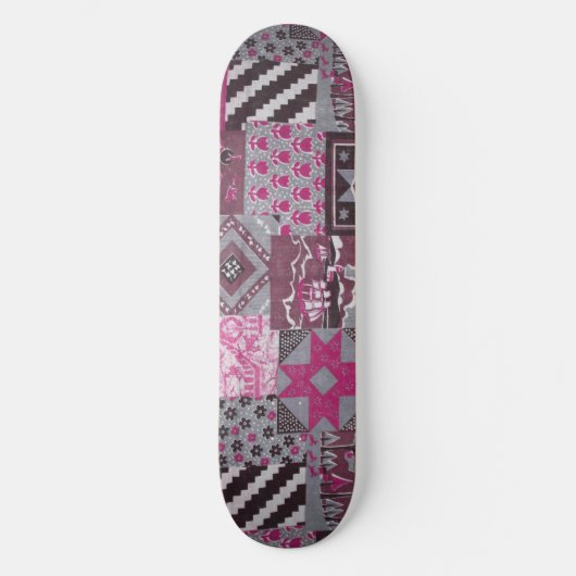 Skateboard Patchwork Pink Pateboard Deck (Recto)