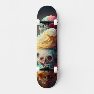 Skateboard Patinage à cris de glace - Design crâne Abstrait