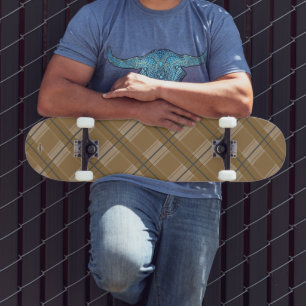 Skateboard Patinage à deux tons Plaid Tan HAMbWG