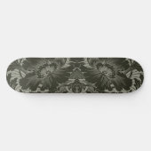 Skateboard Patinage à fleurs noires (Horz)