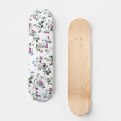Skateboard Patinage à motifs floraux Rose rose et bleu (Recto)