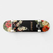 Skateboard Patinage à papillon floral (Horz)