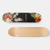 Skateboard Patinage à papillon floral cool (Horz)