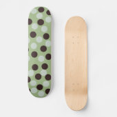 Skateboard Patinage à points Polka vert et Brown (Recto)