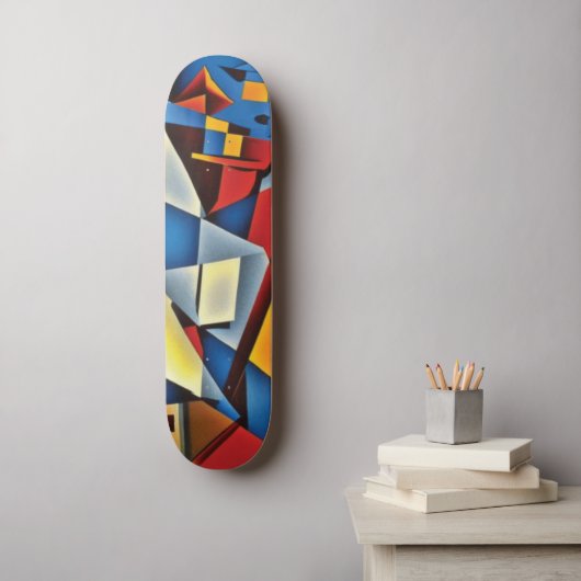 Skateboard Patinage Abstrait Portrait Cubiste (Art mural)