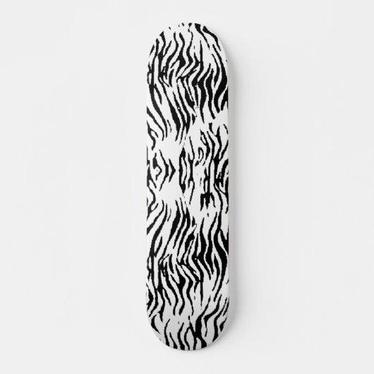 Skateboard Patinage blanc en tigre (Devant)