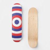 Skateboard Patinage blanc et bleu rond (Recto)