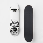 Skateboard Patinage blanc et noir (Recto)