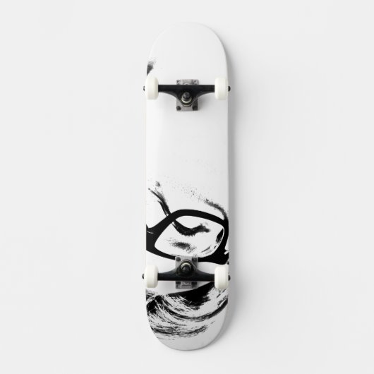 Skateboard Patinage blanc et noir (Recto)