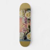 Skateboard Patinage blanc Roses Colette Gold (Recto)
