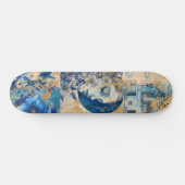 Skateboard Patinage bleu Indigo Abstrait en état de détresse (Horz)