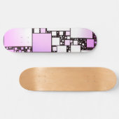 Skateboard Patinage Carré rose et blanc (Horz)