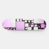 Skateboard Patinage Carré rose et blanc (Horz)