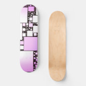 Skateboard Patinage Carré rose et blanc (Recto)