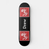 Skateboard Patinage cool Red White et Black Dragon (Recto)