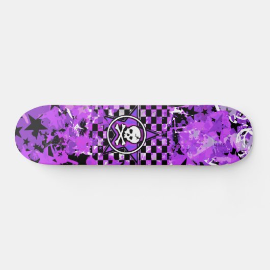 Skateboard Patinage crâne pourpre étoile (Horz)