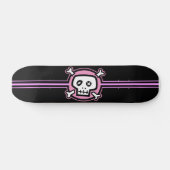 Skateboard Patinage crâne rose (Horz)
