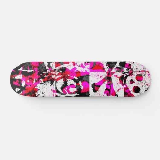Skateboard Patinage crâne rose (Horz)