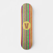 Skateboard Patinage d'aquarelle brillant Bleeding Stripes (Devant)