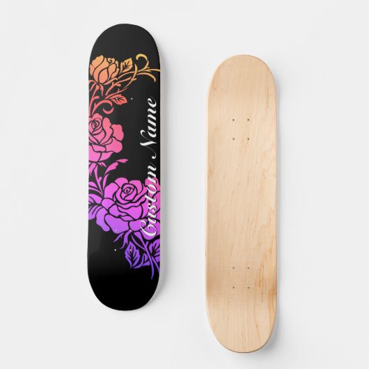 Skateboard Patinage de conception de fleurs (Recto)