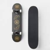 Skateboard Patinage de conception feuille motif or (Recto)