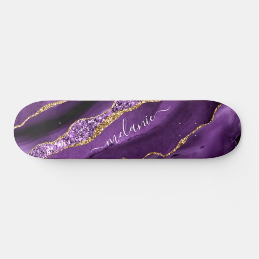 Skateboard Patinage de Parties scintillant en or violet avec  (Horz)